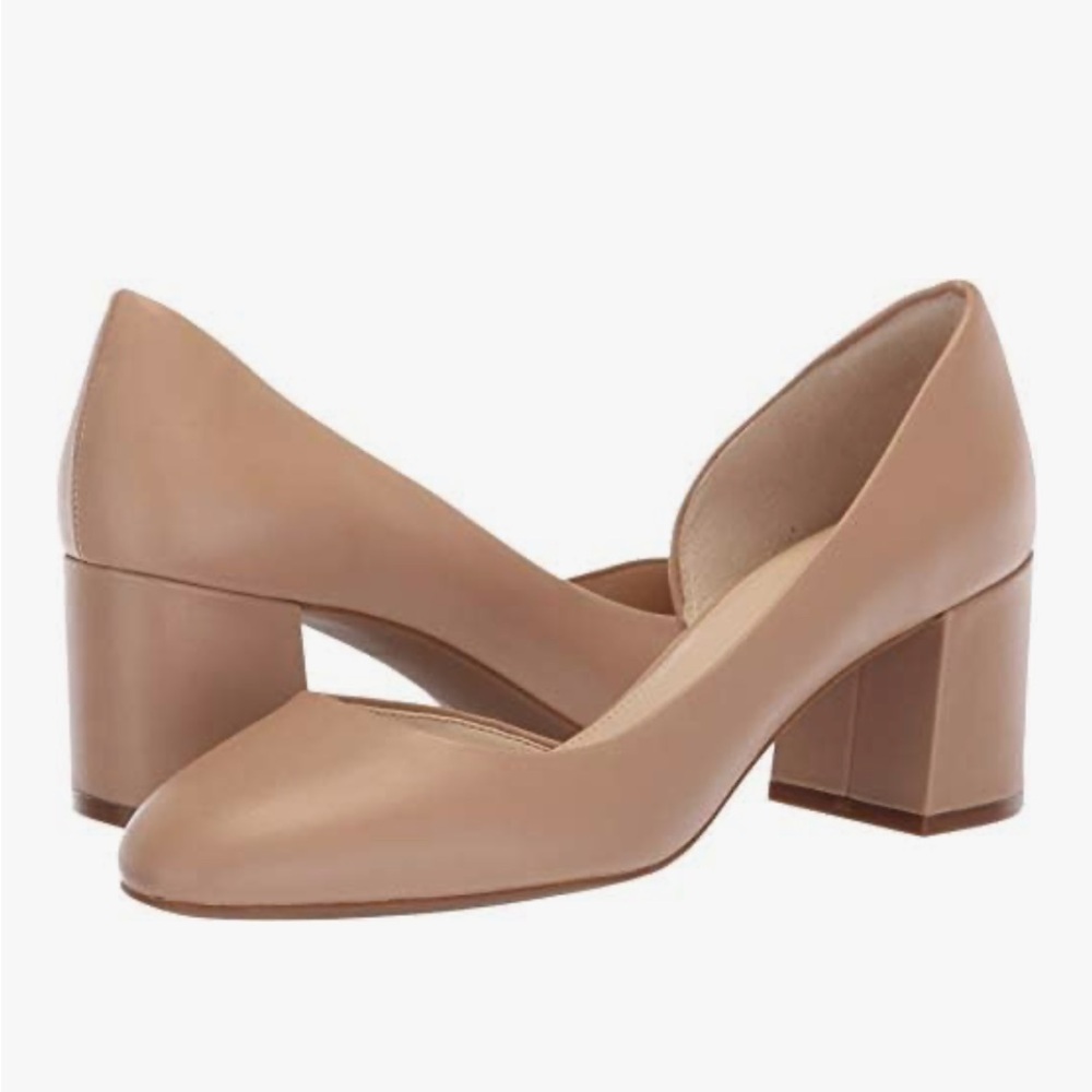 Cole Haan Daina D’Orsay Block Heel Pump- Nude, 8.5
